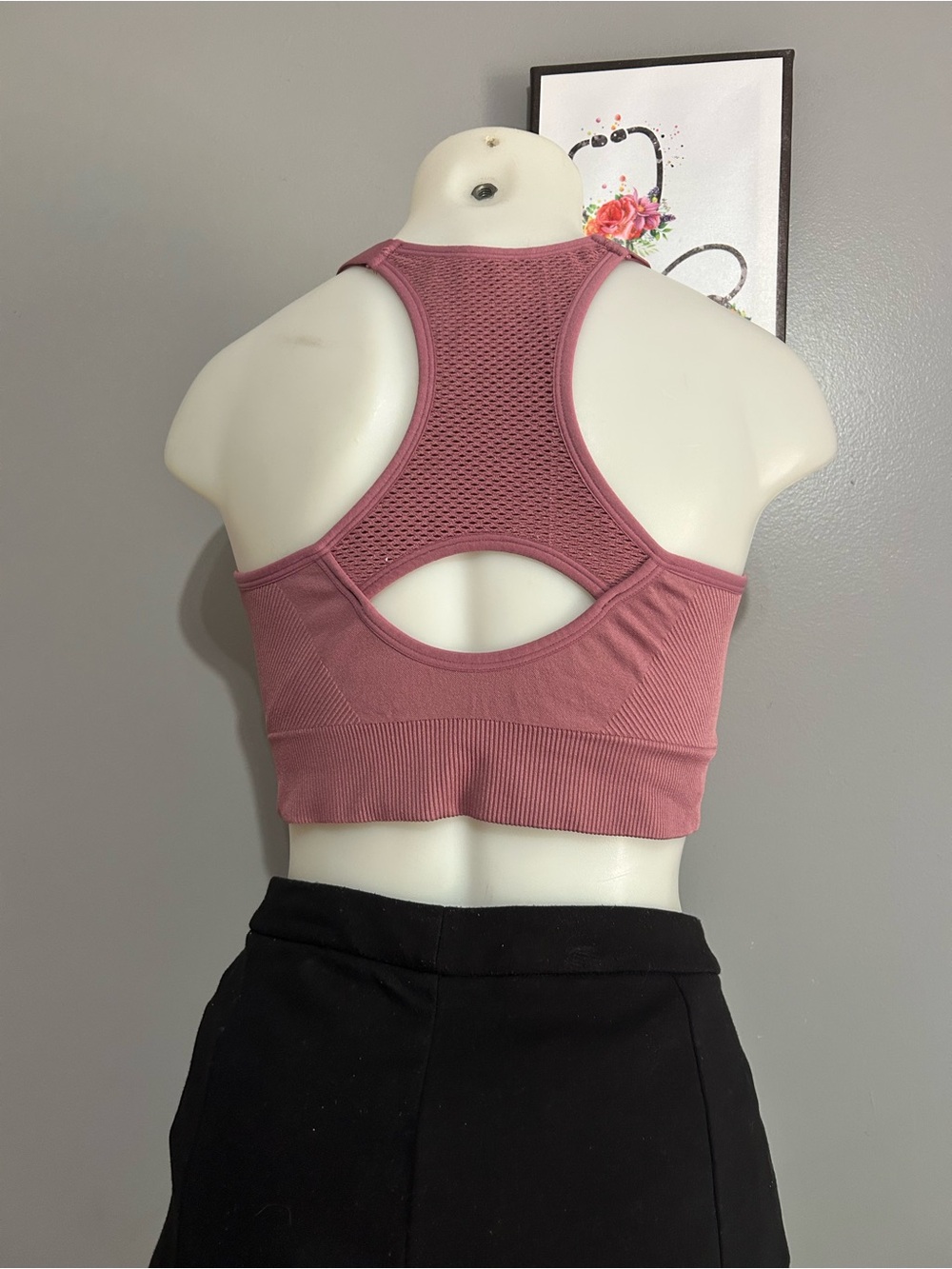 Avia Women's Mauve Seamless Racerback Compression Sports Bra Size XXL Set of 2 - Picture 4 of 6
